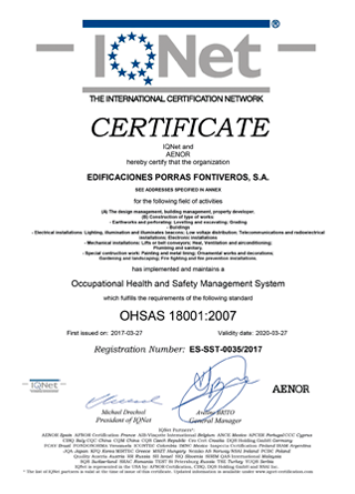 Certificate OSHAS 18001:2007