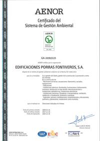 Certificado del Sistema de Gestión Ambiental